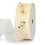 38mm Satin Ribbon Animal Printed Gold Logo Ribbon