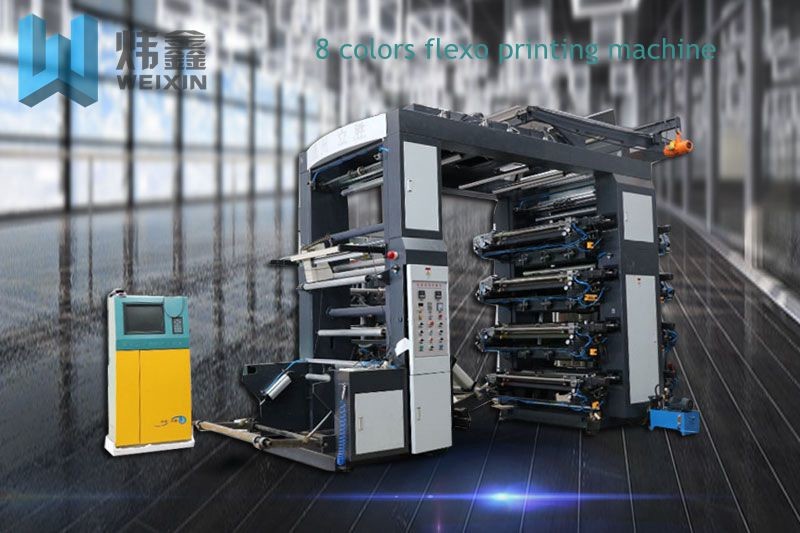 Non Woven Box Bag Flexographic Printing Machine Stack Laminated Eight Colors