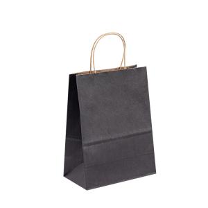 China Wholesale Paper T Shirt Bags Custom Printed Black Paper Gift Bags With Handles wholesale