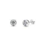 Platinum Moissanite Stud Earrings 1 Ct Diamond Anniversary Jewelry