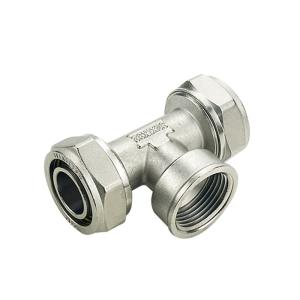 China Certificated ISO17484-1 Pex Tee Forged Crimp Fittings Brass HPb 58-3A for Plumbing wholesale
