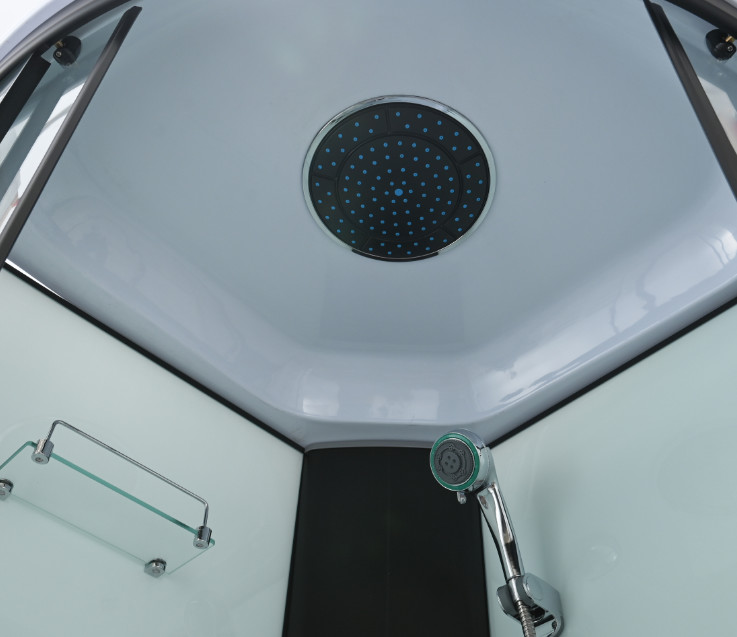 Modern Shower Pods Cabins With Printing Glass And Black Frame