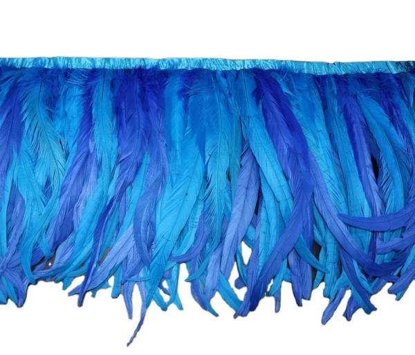 Event Party Supplies 10-12 inch Cock Coque Feather Fringe Trim with Satin Ribbon