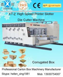 China High Grade Steel Mainframe 3 Color Flexo Printing Slotting Die Cutting Machine wholesale