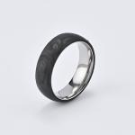 Modern Stainless Steel Forged Carbon Fiber Ring For Men Waterproof