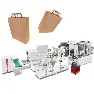 China Flat Handle Flat Bottom Automatic Paper Bag Machine With Printing on sale
