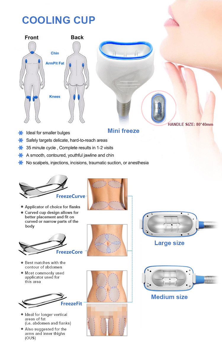 LF-249 HOT portable 360 degree cryolipolysis machine, multifunction cavitation rf lipo laser cryo slimming machine