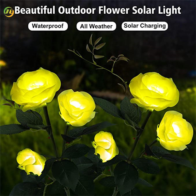 Outdoor LED Commercial Light Simulation Rose Flower Solar Light