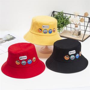 China Cartoon Cute Boy Girl Cotton Bucket Hats Wide Brim Sun Protection Beach Hats wholesale
