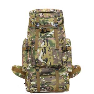 China 75L Adjustable Woodland Camo Tactical Backpack High Density CE ISO wholesale