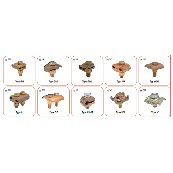 Bronzed Copper Parallel Groove Clamps Types Universal Copper & Aluminum Parallel Groove Clamp | Electrical Cable Connector Clamps