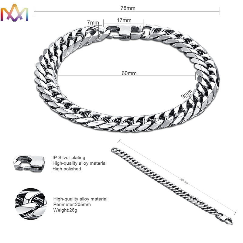 Mens ID 64MM 67MM Engraved Wide Curb Chain Bracelet