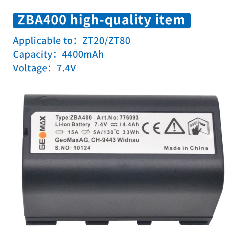 High Capacity 4400mAh GEOMAX ZBA400 Battery for ZT20 ZT80 Zenith50 ZOOM 10 20 30 35 PRO ZOOM 80 Total Station