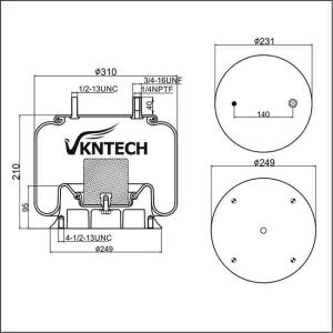China W01-358-91natural Rubber Air Bag Suspension Spring/ 1R12-132 Air Ride Suspension System Spare Parts Alloy Piston 9 10-12 wholesale