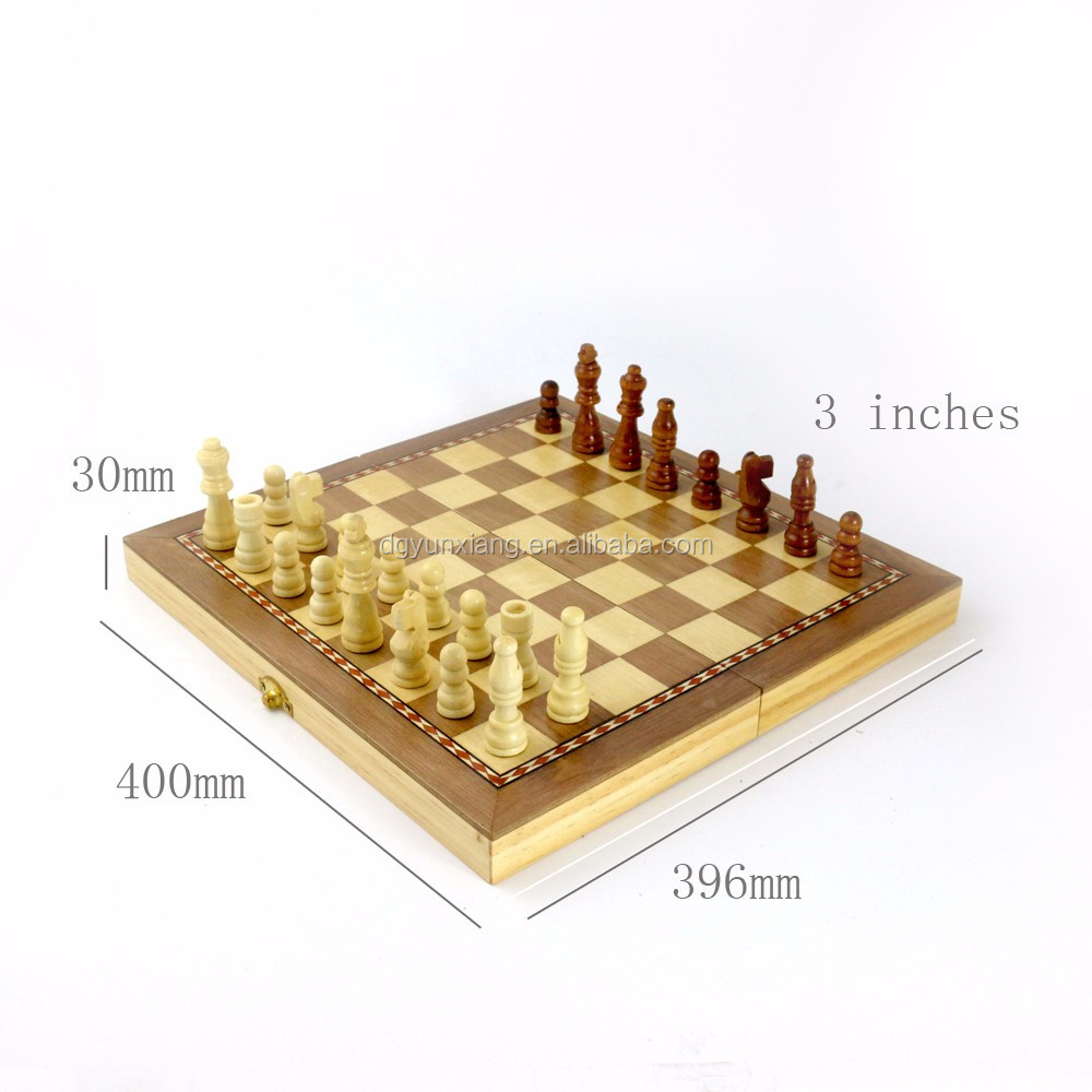New Folding Chess Board Wooden Chess Sets 3" Chess Pieces