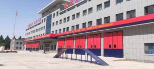 China Red / Blue Color Fire Station Folding Doors ISO 9001 Folding Industrial Doors on sale