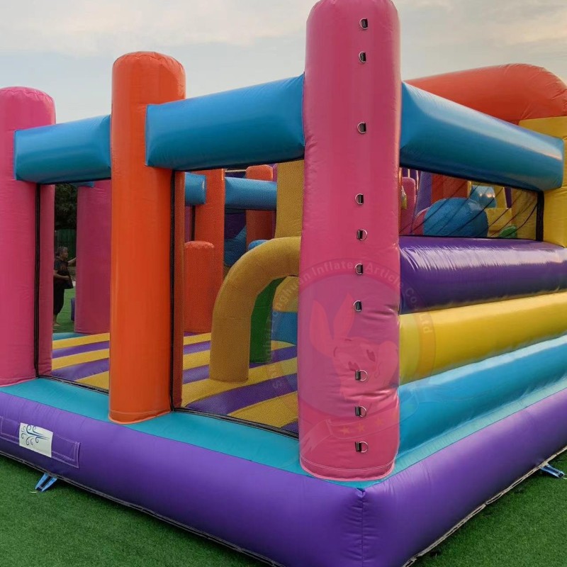 Custom Inflatable Fun Park With Bounce House Slide Combo Obstacle Challenges and Flexible Module Arrangement for Long Term Operation Projects