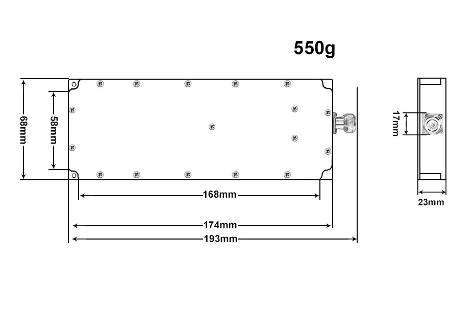 High power 100W120-200MHz 3700-3900MHz VSWR &Temp protection Lora digital FPVDJI drone defense
