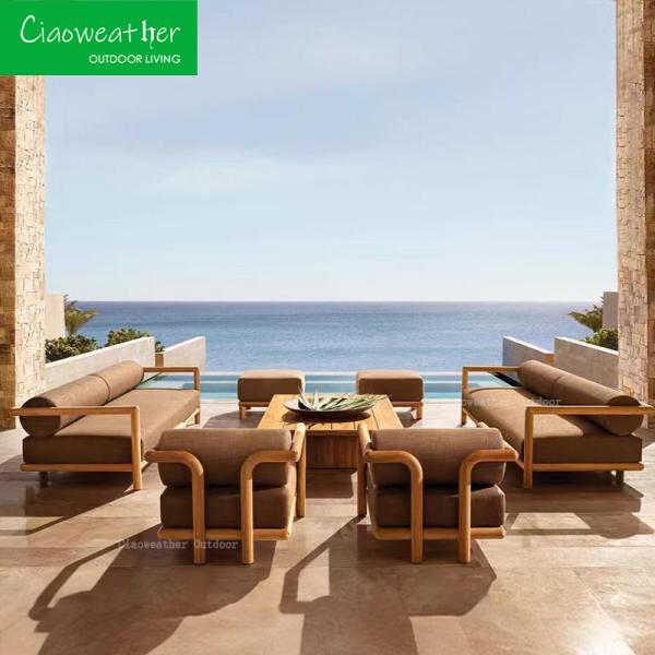 Outdoor Garden Customized Color Modular Sectional Sofa Set made of Weather