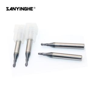 China HRC68 Solid Carbide End Mills Ballnose Cutter 2 Flute Round Nose End Mill CNC Milling Cutter For Stainless Steel wholesale