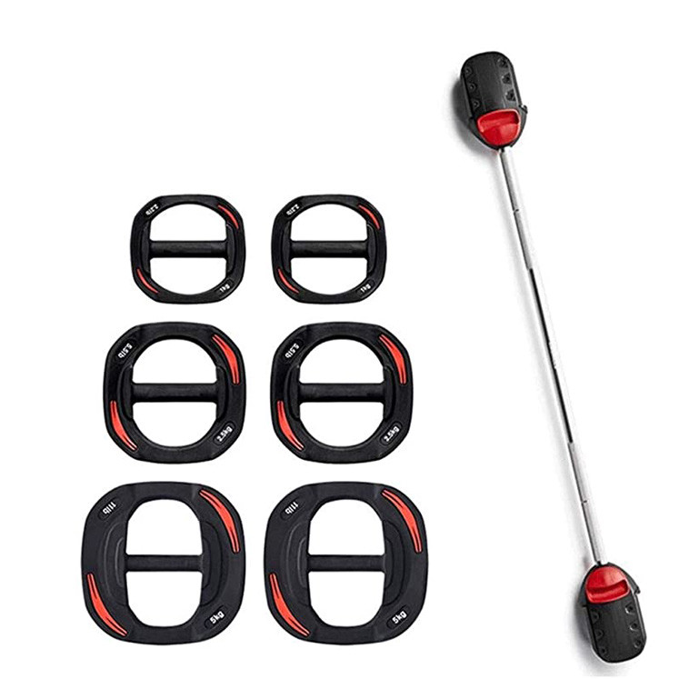 Rubber Coated Aerobics Barbell Steel Rubber Material For Weight Lifting