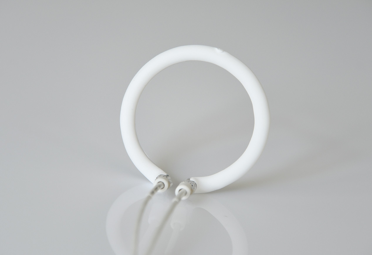 Single Tube Infrared Heating Tube Circular Lamp High Foot Semi White Plated