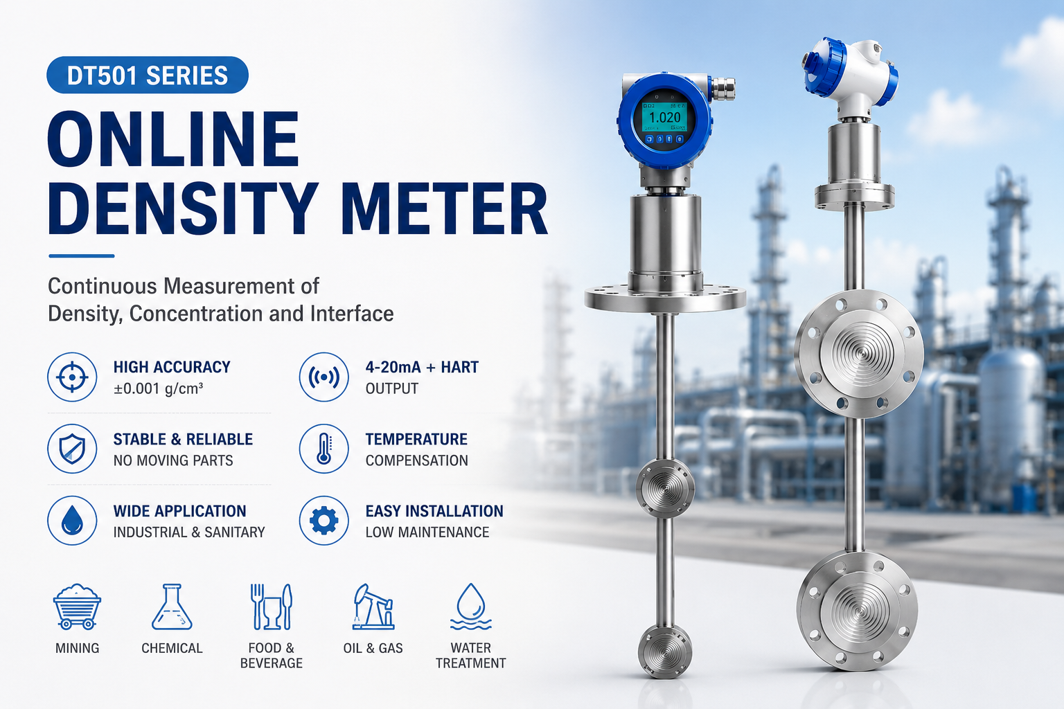 Online Density Meter for Industrial Liquid Density Measurement