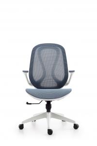 China Customization White Grey Mesh Swivel Office Chair MID Back With Armrest wholesale