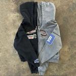 Custom Reversible Stitch Hoodie Applique Distressed Embroidery Stone Wash