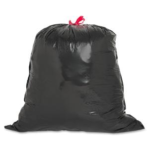 China Black 120L Recyclable Trash Bags Gravure Printing With Blue Drawstring wholesale