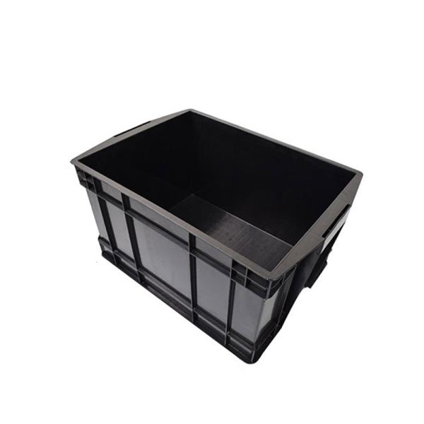 Esd Plastic Box Cleanroom Black Plastic Circulation Safe Box Esd Pcb Trays Esd Stackable Bins For Anti-Static Protection