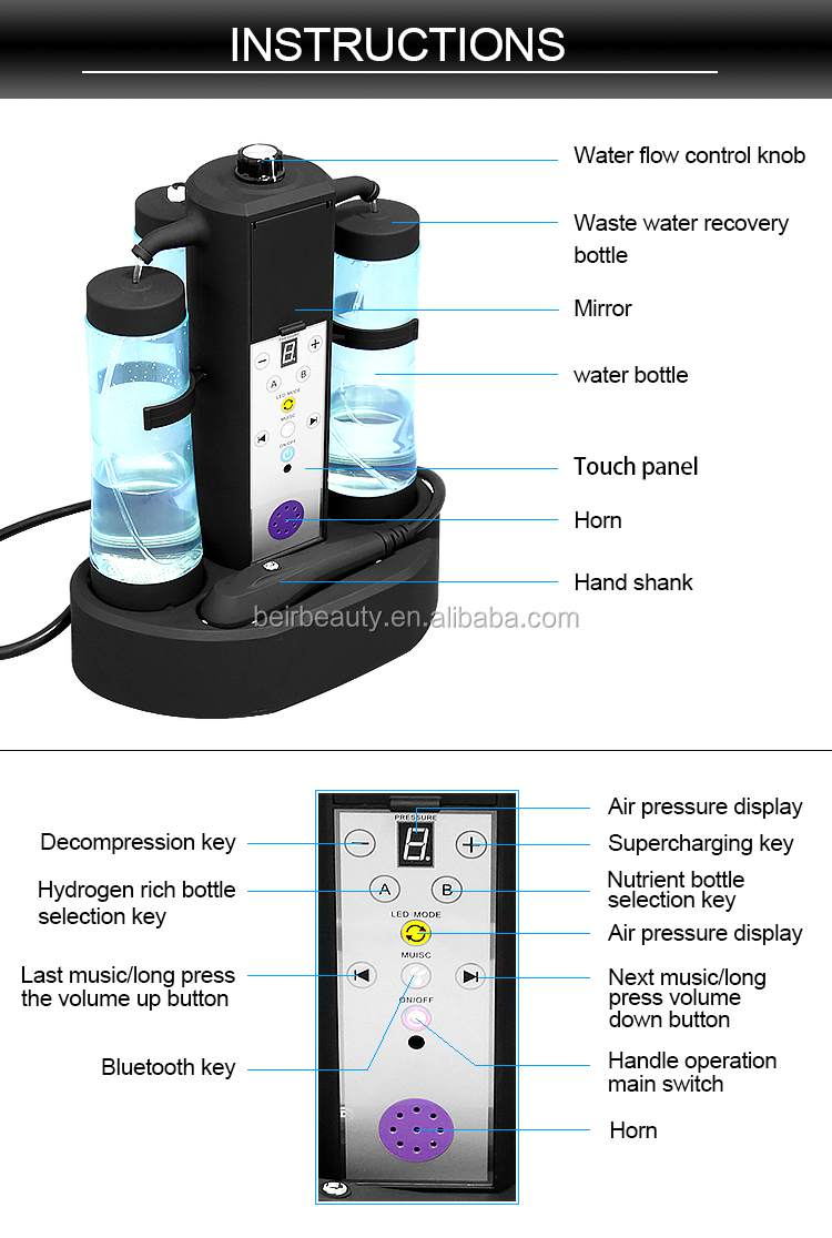 ISO9001 Spa Hydra Beauty Machine Commercial Oxygen Jet Facial Machine