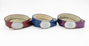 China Pearl Patent Womens Dressy Belts , Leather Womens Belts With Crystal Plate Buckle wholesale