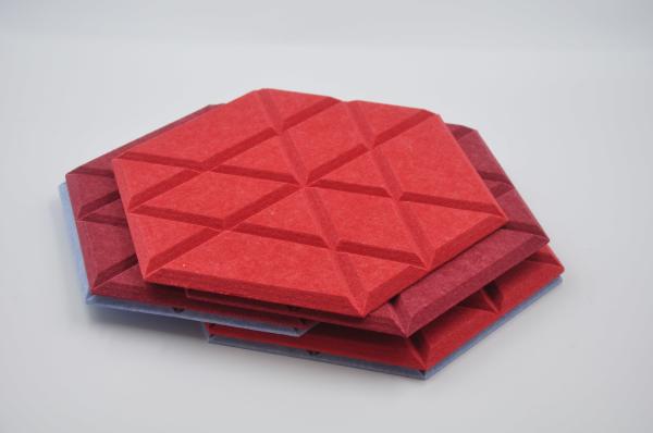 PET Hexagon Decorative Acoustic Wall Tiles Polyester Fiber Acoustic Soundproof