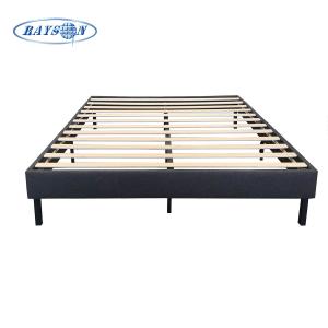 China Knitted Fabric Plywood Platform Beds Frame Mattress Base Gray Color wholesale