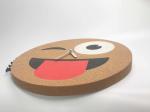 12 Inch Round Cork Wall Clock Battery Operated Decorative Corkboard