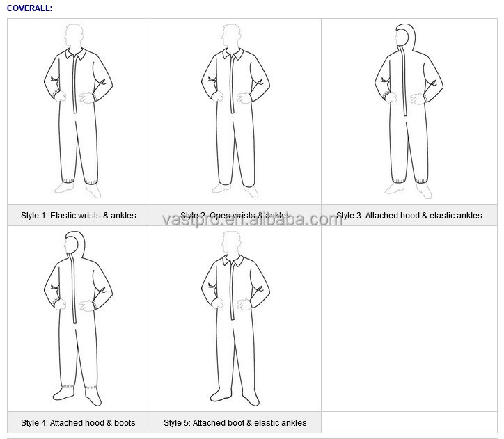 Disposable Orange Safety Reflective Tape SMS 56GSM PPE Coveralls