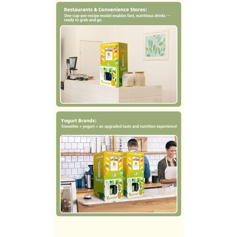 24 Hour Commercial Fresh Fruit Smoothie Vending Machine Kiosk with QR Code Payment Self-Service Operation