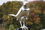 Large Metal Stainless Steel Animal Sculptures Outdoor Decoration Mirror Polish