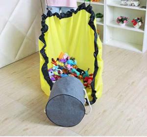 China Toy Storage Bag with large play mat Kids Organizer Baskets with removable play mat  Indoor & Outdoor toy Quick Collapsible Bin wholesale