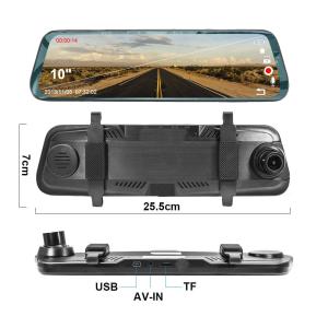 China 10 Inch Touch Streaming Rear View Mirror Car Dash Camera 1080P wholesale