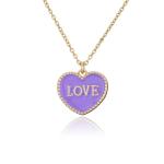 14K Heart Letter Pendant Necklace