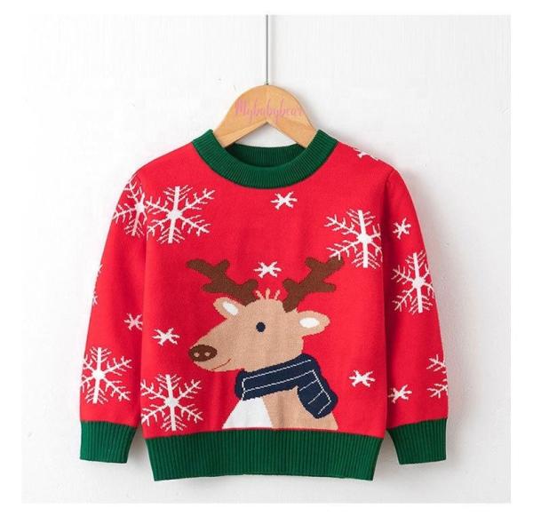 Fall Winter Boys Clothes Toddler Pullover Cartoon Sweaters Knitted Christmas