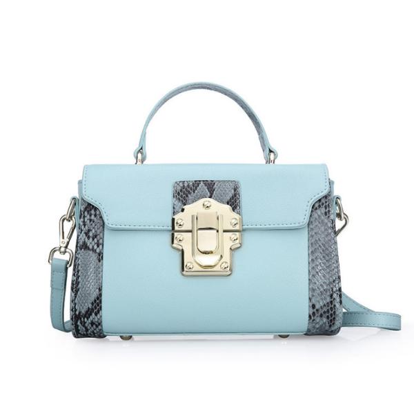 Tote Bags Serpentine Pattern Cow Leather Handbags for Women Daily Bag with Long