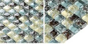 China Multicolor Bathroom Sink Backsplash Tile , Crystal Plated Bathroom Mosaic Tile Backsplash wholesale