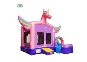 China Rainbow Unicorn Moon Inflatable Jumping Castle Customized Design Full - Digital Printing wholesale