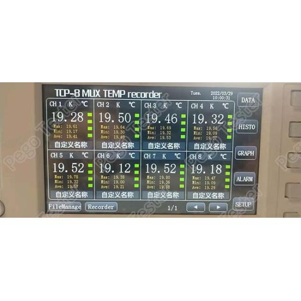 LCD Touch Screen Multiplex Temperature Meter Real Time Display Temperature Change Curve For Each Channel