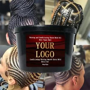 China 64oz Braid Gel For Braid Twist No Flaking Olive Oil Custom Wholesale Braiding Jam Extra Hold 4C Hair Edge Control wholesale