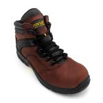 Brown Crazy Horse Leather Shoes Industrial Protective Safety Boots S3