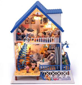 China Dollhouse, DIY Lights plush House, Wooden Model, Luxury villas, Seaview, building model wholesale